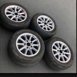 4 —— 195/65r15 5x120 5x4.72 Stock Bmw E30 Chrome Wheels Rims Tires !!!!!!!!!!