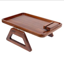 NEW Smart Design Acacia Wood Sofa Armrest Tray Brown – Brand New in Box
