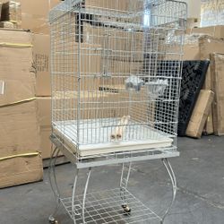 Large Square Open Play Perch Stand Top With Detachable Rolling Stand 