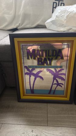 vintage 1980s Matilda Bay Wine Cooler framed mirror sign