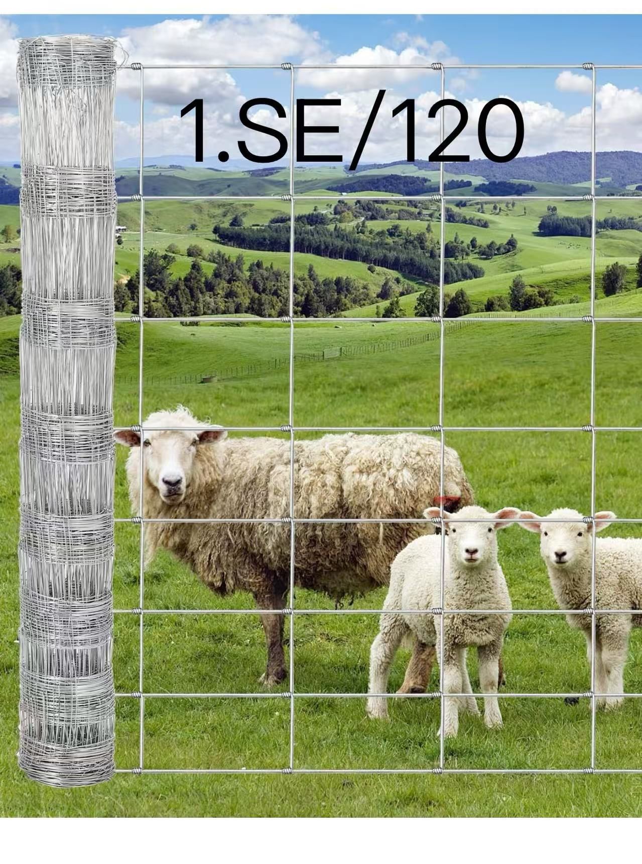 Thickened Heavy Duty Cattle Farm Fence, 4ft x 328ft Galvanized Goat Deer Fence, Heavy Zinc Coating Hog Wire Fencing for Yard Livestock Animals Protect