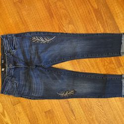 Kut Embroidered Amy Ankle Straight Leg Jeans