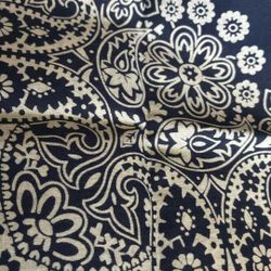 NEW NEVER USED 21”HAVE A HANKI BANDANA RN15187  100%  Cotton Navy Paisley W White Flowers