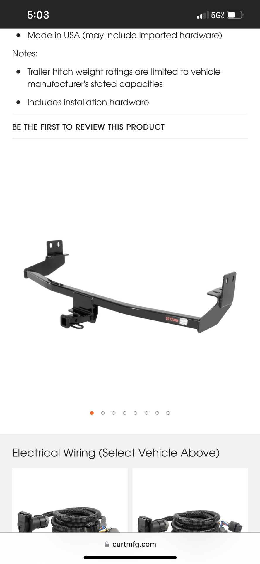 CLASS 1 TRAILER HITCH For CHRYSLER PT CRUISER