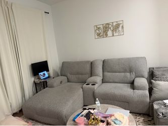 Gray Reclining Sofa