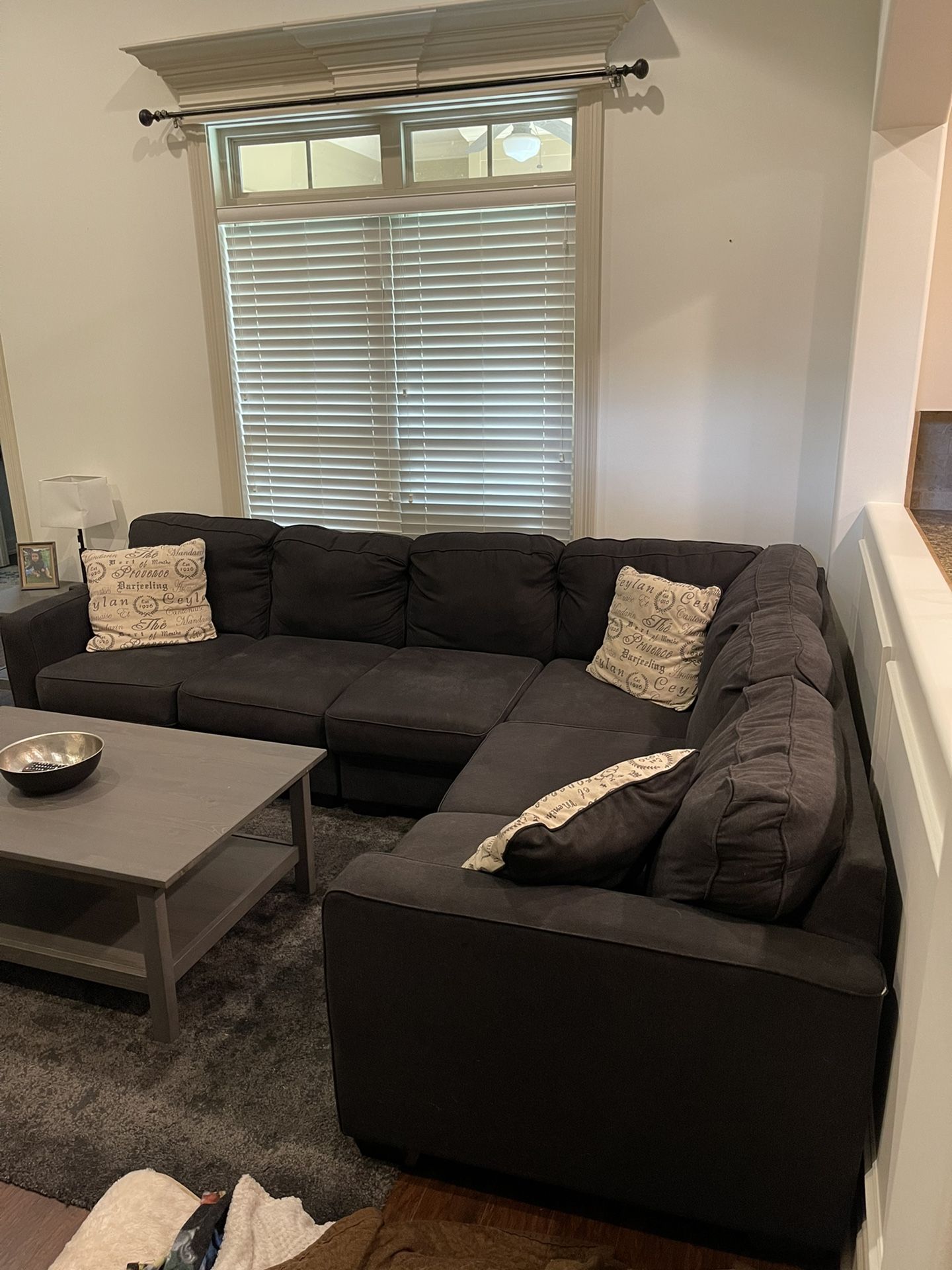 Dark Gray L Shape Sectional Couch