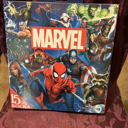 MARVEL 15 DAYS OF SOCKS, NEW IN SEALED PKG