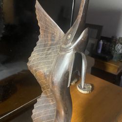 Wooden Swordfish Statue 