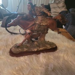 Indian In a Horse Decoration  High 8in Long 1 ft 18 inch