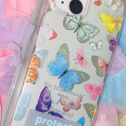 ✨🟡BLUE💙🦋PURPLE🟣ORANGE🟠PINK💕COLORFUL BUTTERFLY🦋DESIGNED IPHONE📱14 PLUS PHONE📱CASE