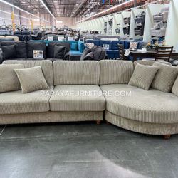 Sale! New! Soft Fabric Sectional Couch Sofa With WIDE Chaise Designer Style Modern