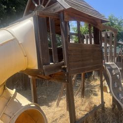 Swingset Slide Clubhouse Rock Climbing 