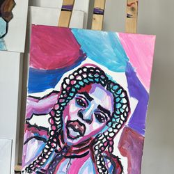 Purple Girl 16x20 Painting 