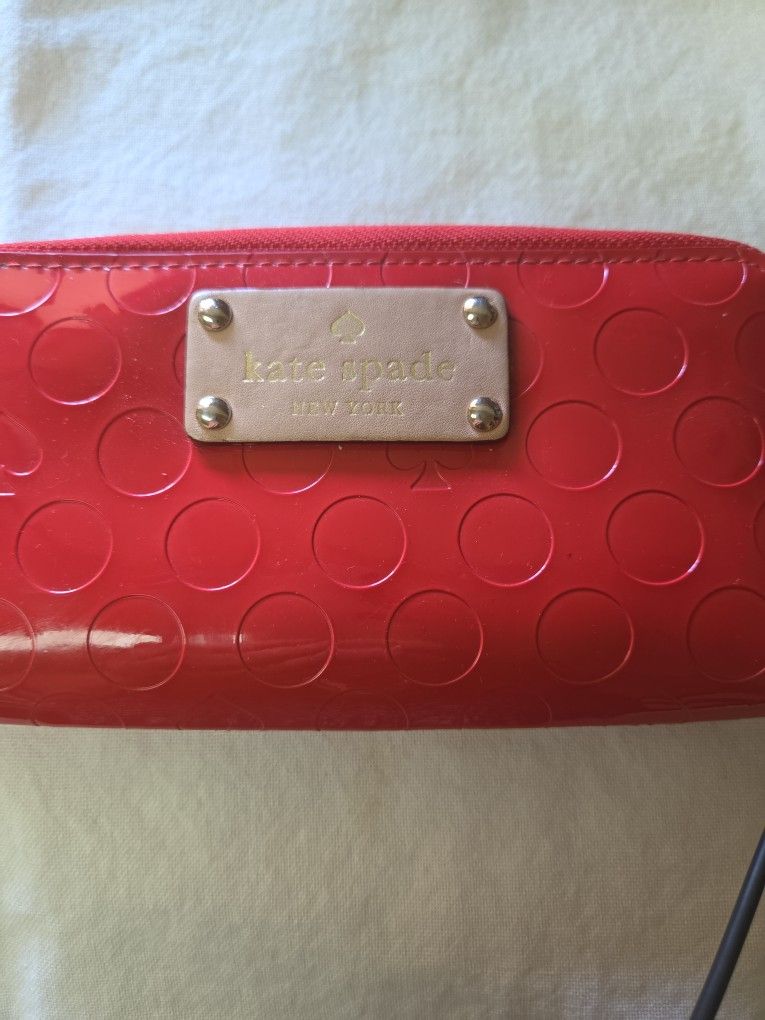 Kate Spade Cute Red Patent Leather Wallet Wristlet