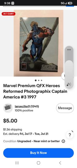 1997 marvel premium WFX HEROES REFORMED CAPTAIN AMERICA #3