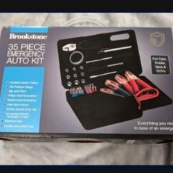 Brookstone 35 Pc. Emergency Auto Kit - New