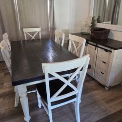 Mountain retreat table/chairs and side buffet