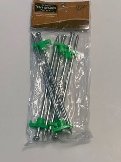 New- 10" Steel Stakes High Impact For Tent Lines and Inflatables ( 6  Inside package)