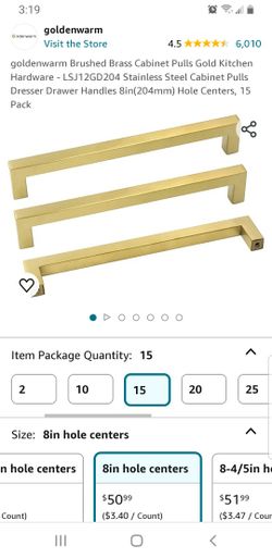 Goldenwarm Brushed Brass Cabinet Pulls