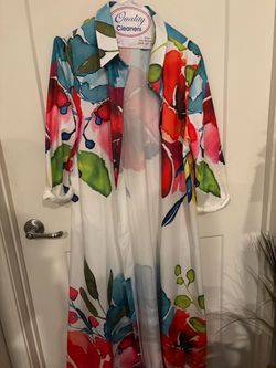 Floral Print Long Duster Jacket