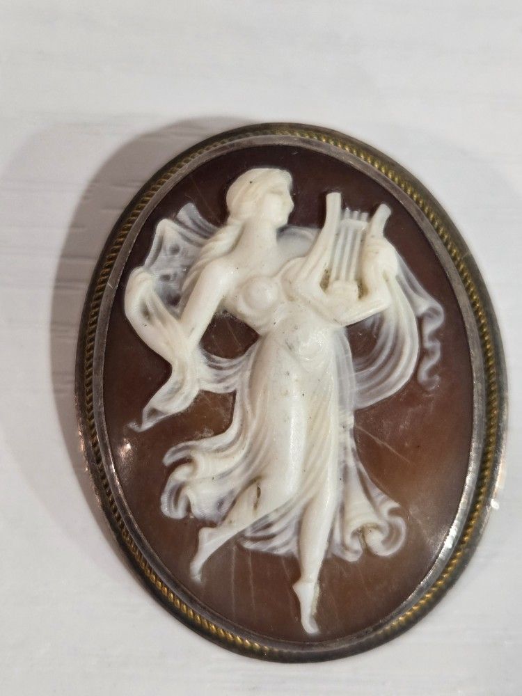 Vintage cameo brooch and pendant. 