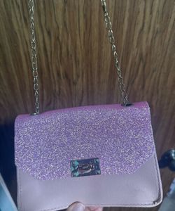 Pink glitter cross bag