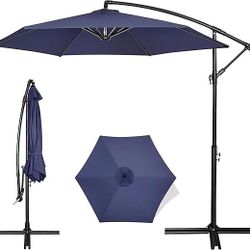 10FT Patio Umbrellas Offset Cantilever Umbrella, Large Shade Hanging Market Umbrella, Waterproof & UV Protection Outdoor Pool Umbrella With Ventilatio