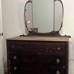 dresser with mirror vintage 