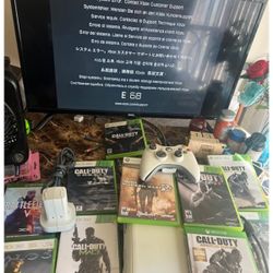 Xbox 360 With Games And Battery Charger With 32" Flat screen 