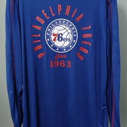 Philadelphia 76ers NBA Men's Long Sleeve Royal Blue Logo Shirt -LG