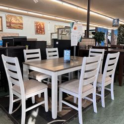 🔥Hot Deal🔥Brand New 7pc Dining Set $799 For Table with Six Chairs, Name Brand Product 