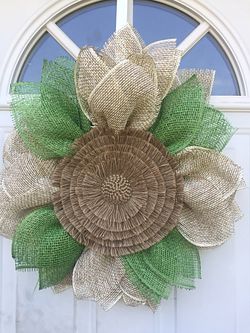 Burlap Sunflower Wreath