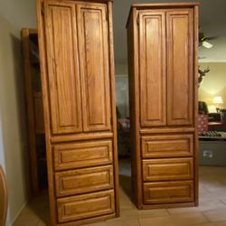 Matching Solid Oak Wardrobe/dresser Set 