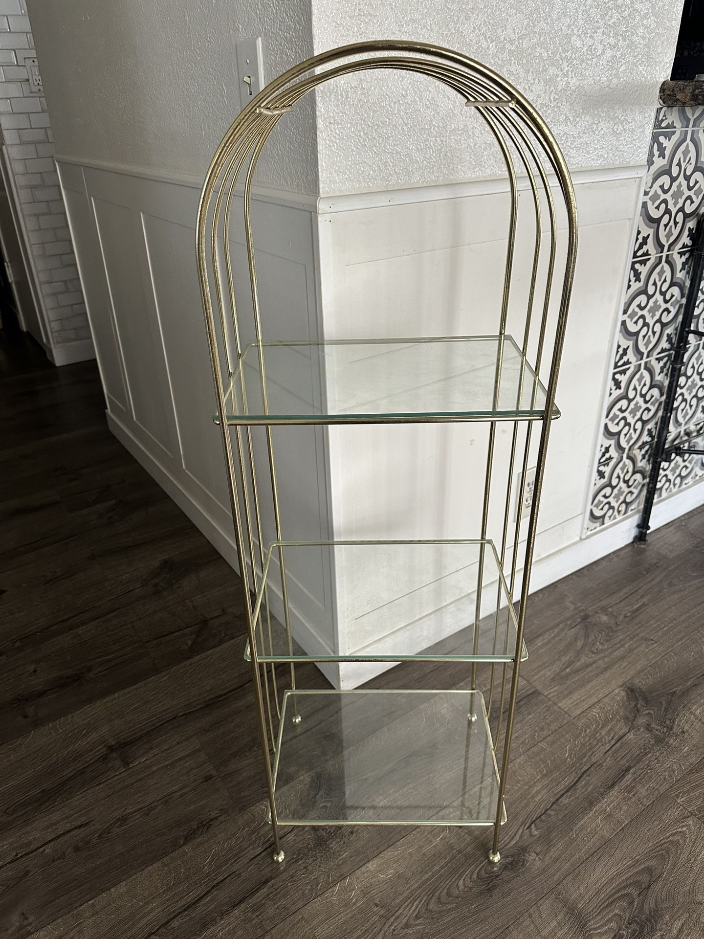 Vintage Brass Hollywood Regency Shelves
