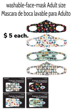 Washable adult face mask