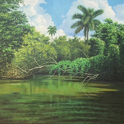 Cuban Award Winning Artist Rensol G Mendez Landscape Painting