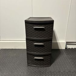 Sterilite 3 Drawer Plastic Wicker Weave Decorative Storage Organization Container