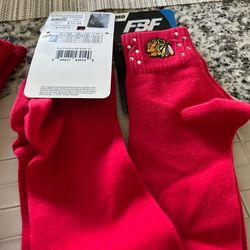 5 pairs new black hawk socks. And bears pink and grey head warmer