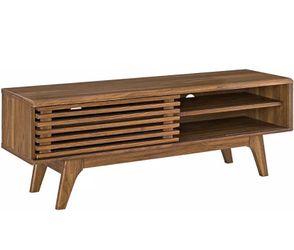 Modway Render 48" Mid-Century Modern Low Profile Media Console TV Stand, 48 Inch, Walnut