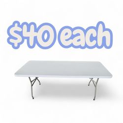Brand New 6 FT White Plastic Table Foldable And Non-Foldable Commercial Grade