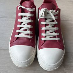 RICK OWENS RED FULL GRAIN LOW SIZE 41