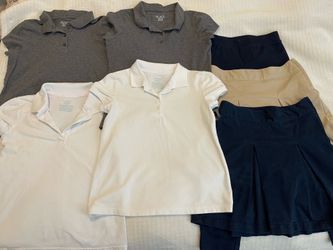 Girls size 8-10 uniforms, backpack, shoes size 12/1