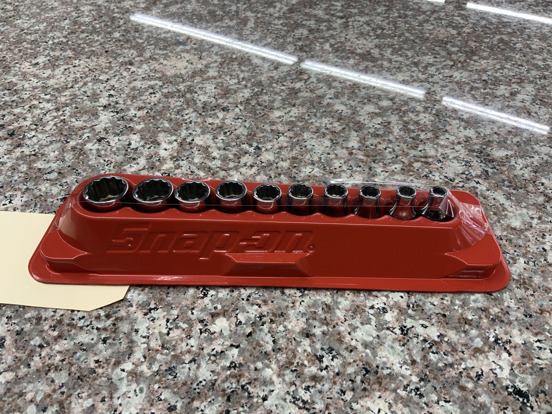 Snap On 10 Pc 1/4”Drive, 6 point shallow socket set in tray