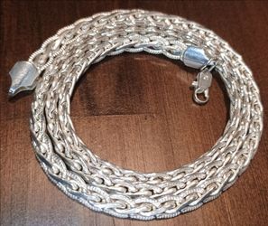 Mexican Sterling Silver Braided Necklace w/ Abolone Aztec Calendar Medallion