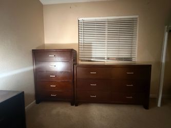 Wood furniture dresser and chest