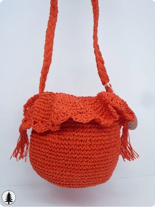 RHODE x Target Red/Orange Crochet Straw Paper Bucket Bag Purse Handbag Crossbody