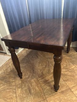Dark Wood Dining Table with Chairs