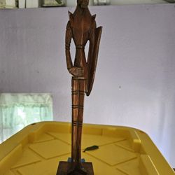 Vintage Hand Carved Wooden Statue Of Don Quixote