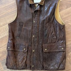 Leather Vest! Vintage Rockstar Or Biker, Looks Great! OBO