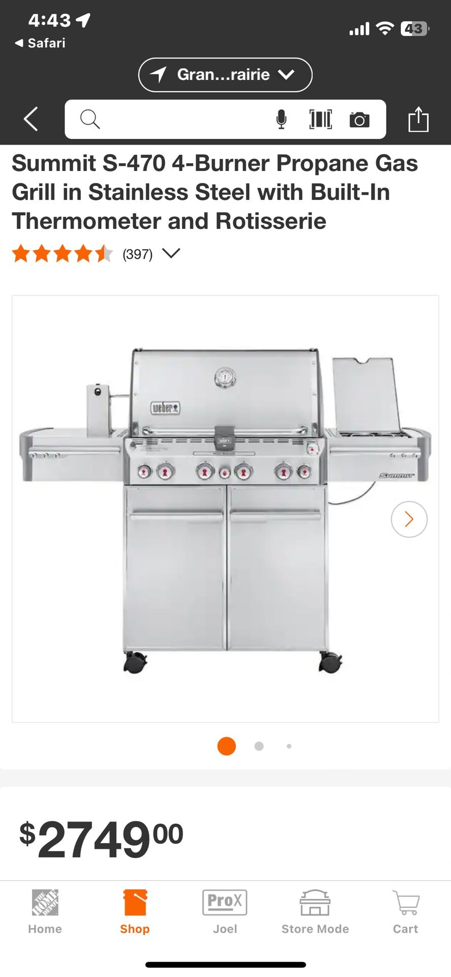 Weber Gas Grill S470